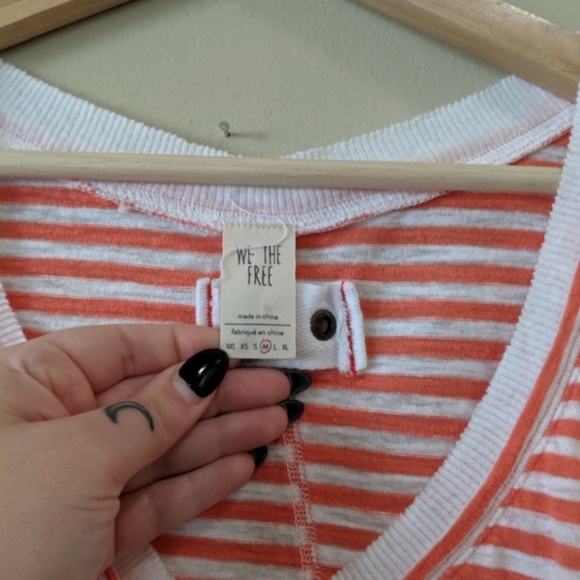 FREE PEOPLE Take Me Stripe Tee Size Medium - Picture 4 of 8